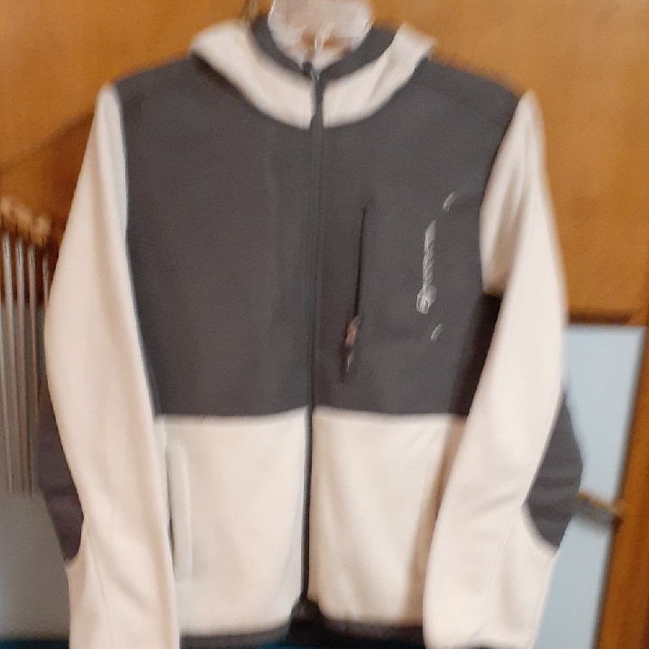 Free Country Gray And Cream Hooded Jacket Brand New